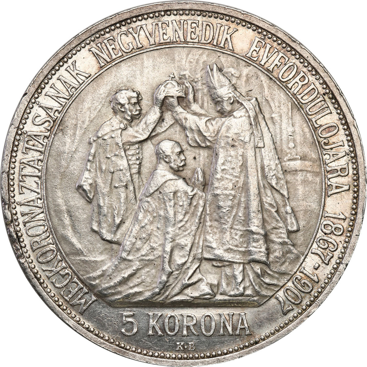 Węgry Franciszek Józef I 5 koron 1907 KB, Kremnica - Restrike Artex